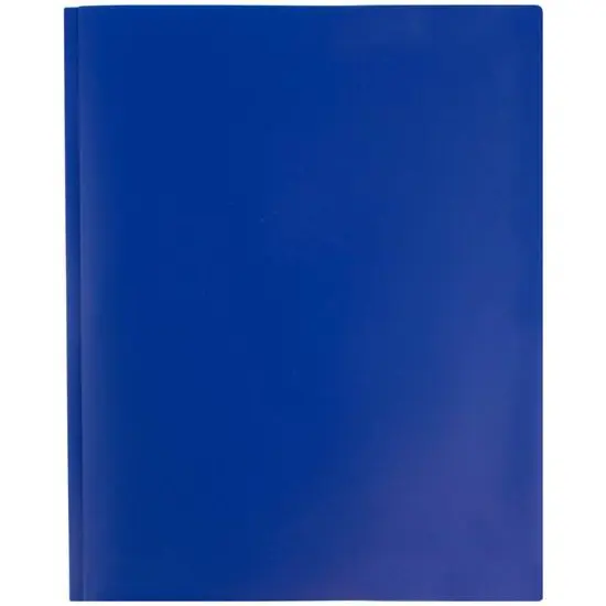JAM Paper 9.5" x 11" Plastic 2 Pocket School POP Folders with Clasps, 6ct. Dark Blue {7}