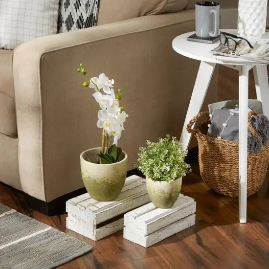 Weathered Cement Flower Pot Set {5}