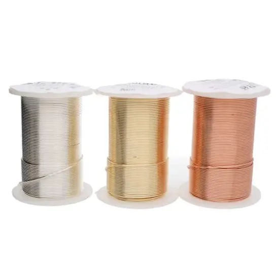 The Beadsmith&reg; Wire Elements&trade; 18 Gauge Tarnish Resistant Medium Temper Gold, Silver & Copper Wire, 12ct. {3}