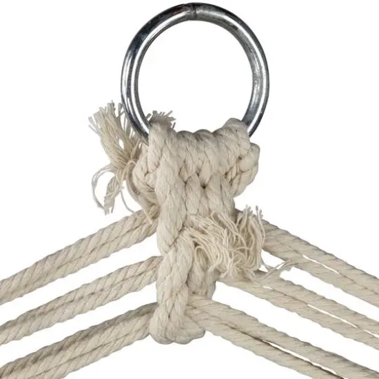 34" x 21" Red & Yellow Striped Hammock Chair with Padding & Wooden Bar {7}