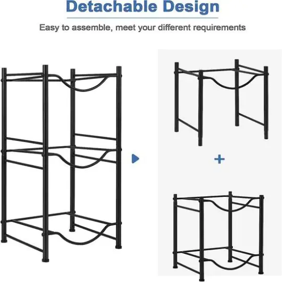 NEX&trade; 3-Tier 5-Gallon Black Water Jug Storage Rack {4}