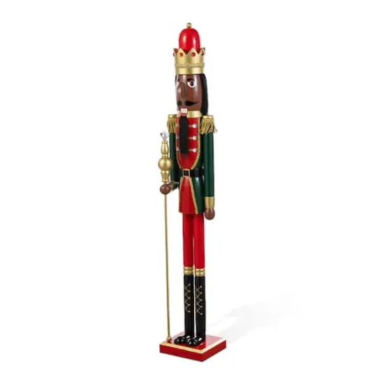 Glitzhome&reg; 42"H Wooden Christmas African American King Nutcracker {7}