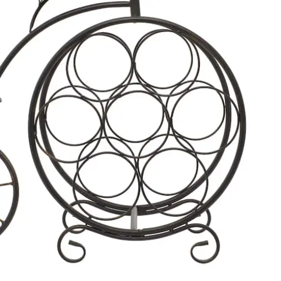 21"Rustic Brass Bicycle Wine Holder Rack {6}