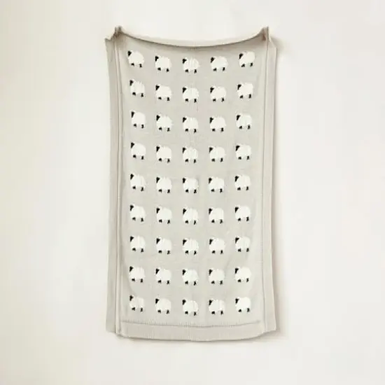 Hello Honey&reg; Gray Cotton Knit Sheep Blanket {4}