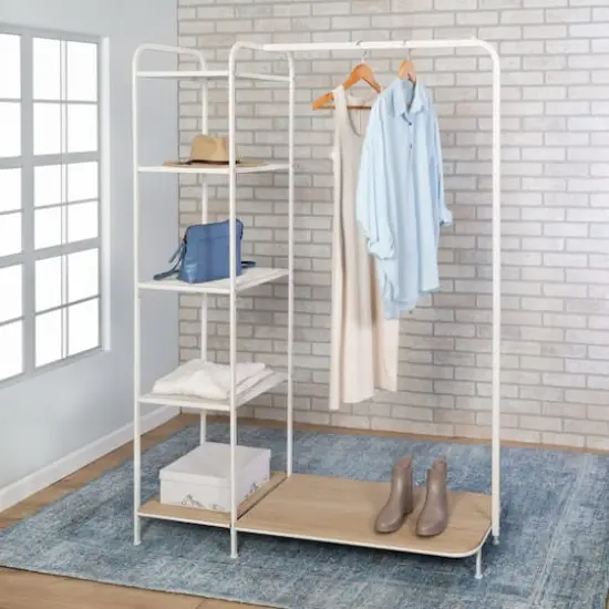 Honey Can Do Garment Rack with Shelves & Shoe Storage {3}