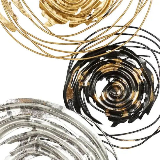 36" Black, Gold & Silver Metal Contemporary Wall D&eacute;cor Set, 2ct. {4}