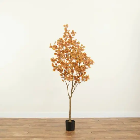7ft. Artificial Autumn Fall Eucalyptus Tree {6}