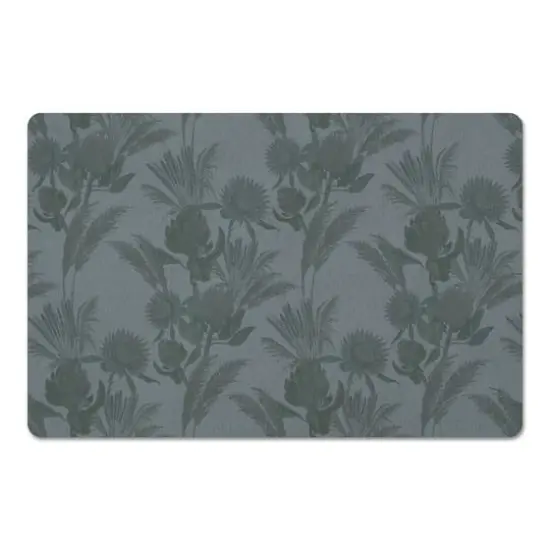 Tonal Protea Blooms Floor Mat Blue Tones {1}