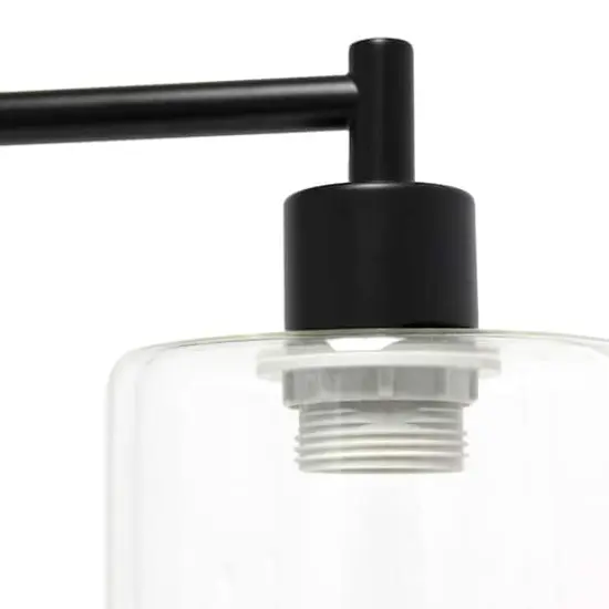 Lalia Home Iron Desk Lamp with USB Port and Glass Shade Black {9}