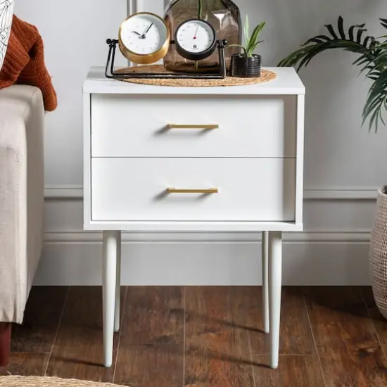Walker Edison White Modern Nightstand {4}