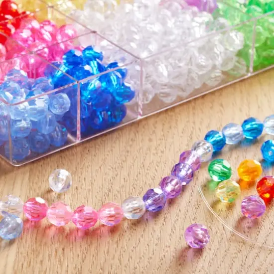 Multicolor Faceted Plastic Beads by Creatology&trade;, 9mm x 9.5mm {3}