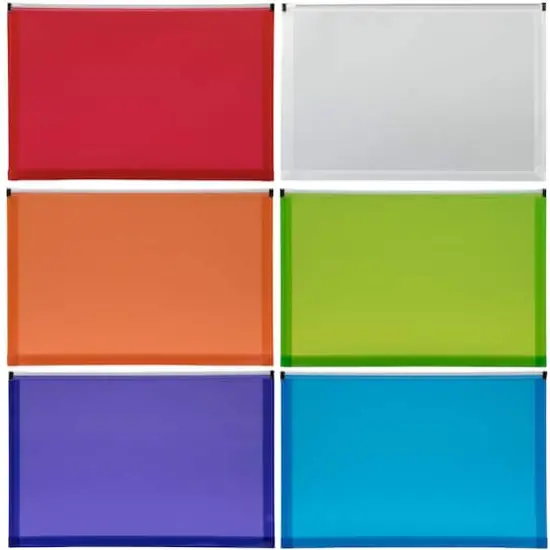 JAM Paper 9.5" x 14.5" Plastic Zip Closure Envelopes, 6ct. {1}