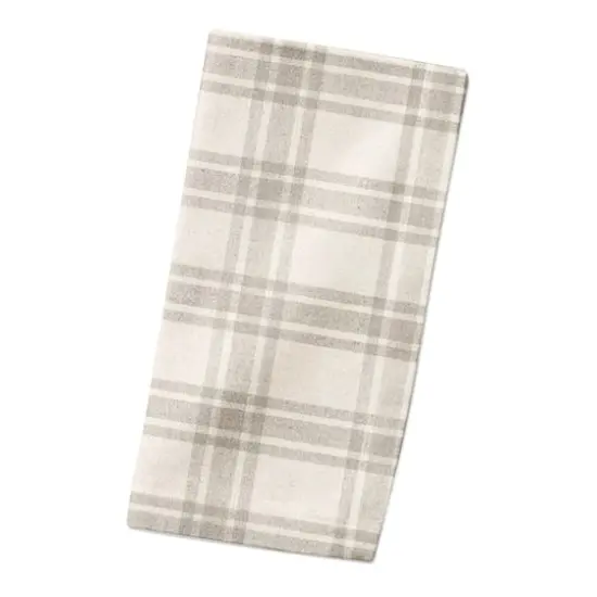 Gray Plaid Cotton Twill Napkin {3}