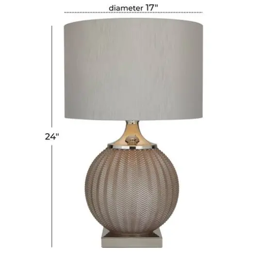 Grey Polyester Transitional Table Lamp, 27" x 17" x 17" {9}