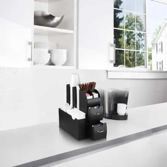 Mind Reader Black Coffee Caddy Condiment Storage Organizer {3}
