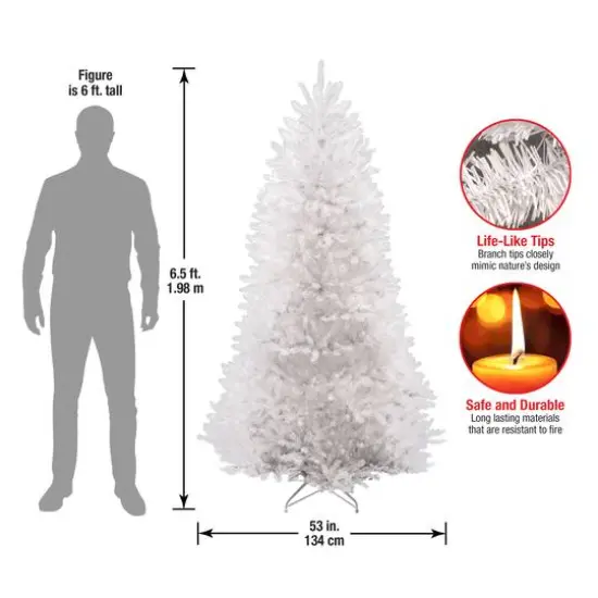 6.5ft. Unlit Dunhill&reg; White Fir Artificial Christmas Tree {6}
