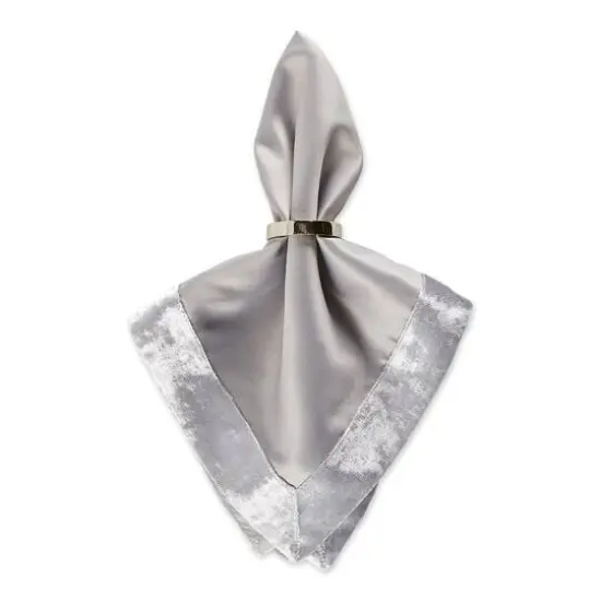 DII&reg; Velvet Trimmed Oversized Napkin, 4ct. Silver {5}