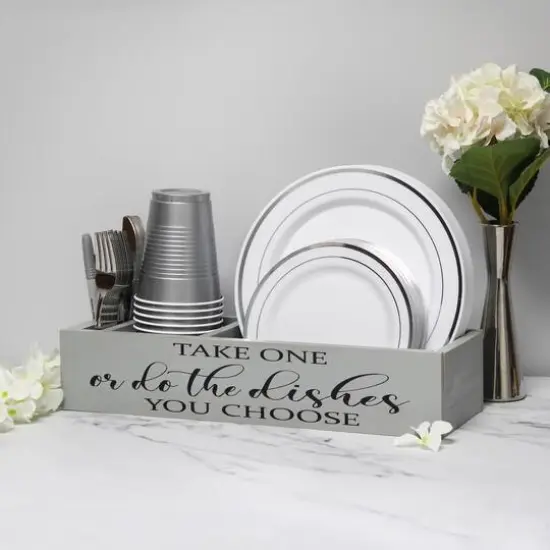 Elegant Designs 17" Kitchen Organizer Gray Wash {4}