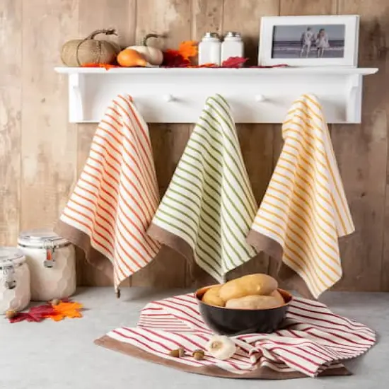 DII&reg; Harvest Prep Stripe Woven Dishtowel Set {4}