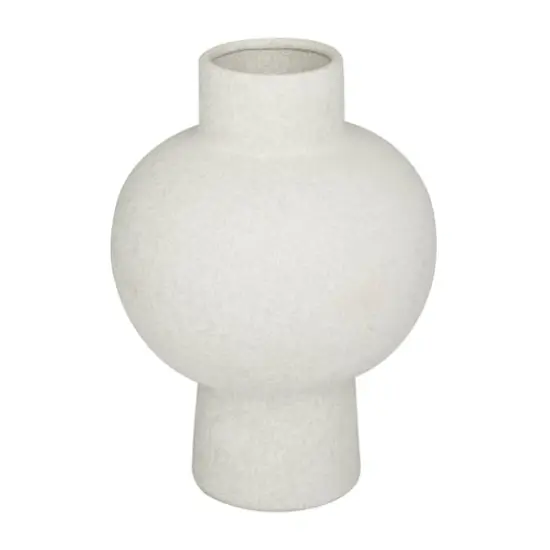 CosmoLiving by Cosmopolitan White Ceramic Modern Vase, 8" x 12" {1}