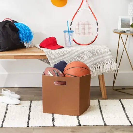 DII&reg; 13" Polyester Solid Storage Cube Cinnamon {4}