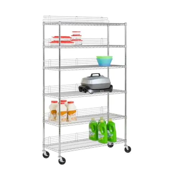 Honey Can Do Chrome 6-Tier Heavy-Duty Adjustable Shelving Unit {4}