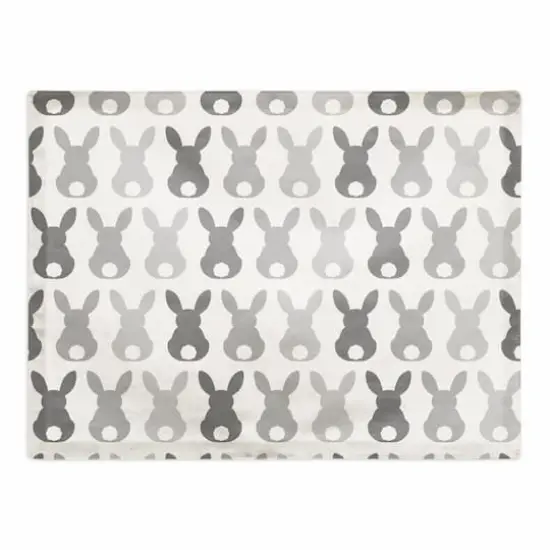 Bunny Butt Pattern Gray 18" x 14" Poly Twill Placemat {1}