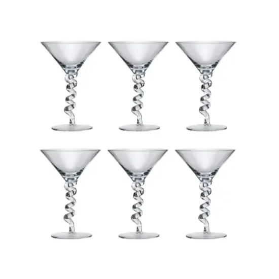 Hello Honey® 6oz. Clear Twisted Stem Martini Glasses, 6ct. {1}