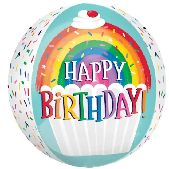 Orbz&reg; XL&trade; Rainbow Sprinkles Birthday Foil Balloon {3}