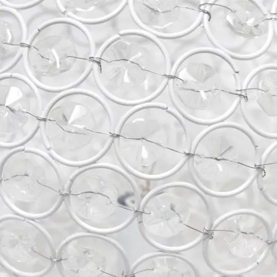 Lalia Home 10" Medium Metal Crystal Round Orb Table Lamp White {8}