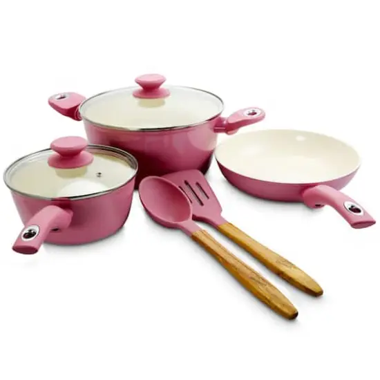 Gibson Home&reg; Plaza Caf&eacute; 7-Piece Lavender Aluminum Nonstick Cookware Set {1}