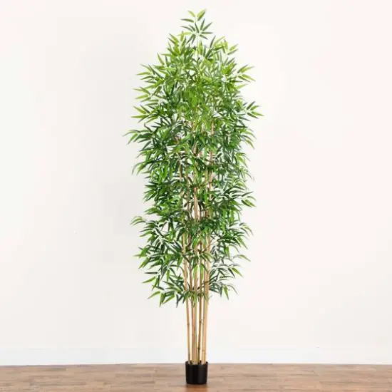 9ft. Potted Bamboo Tree with Real Bamboo Trunks {8}