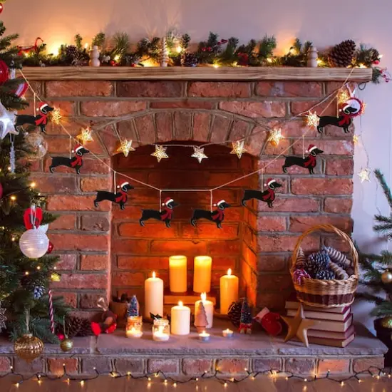 Glitzhome&reg; 6ft. Metal Christmas Dog Garland {4}