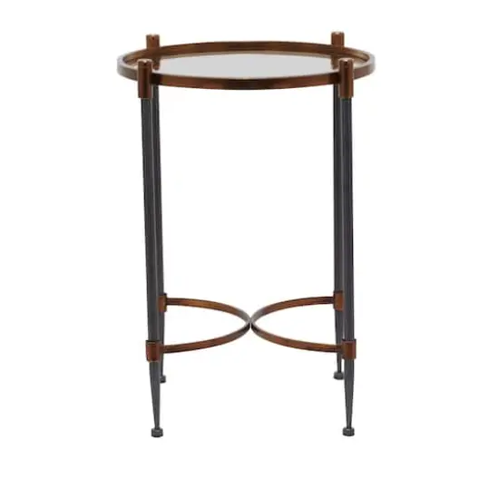 25" Black Iron Traditional Accent Table {1}