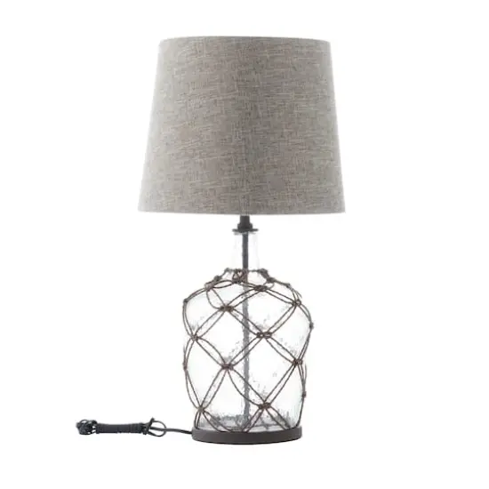29" Brown Glass & Iron Coastal Table Lamp {3}