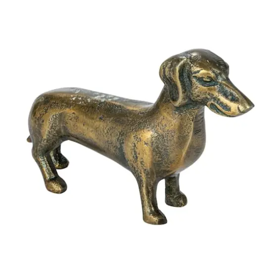 Hello Honey&reg; 6.5" Antique Brass Dachshund Cast Aluminum Tabletop D&eacute;cor {1}