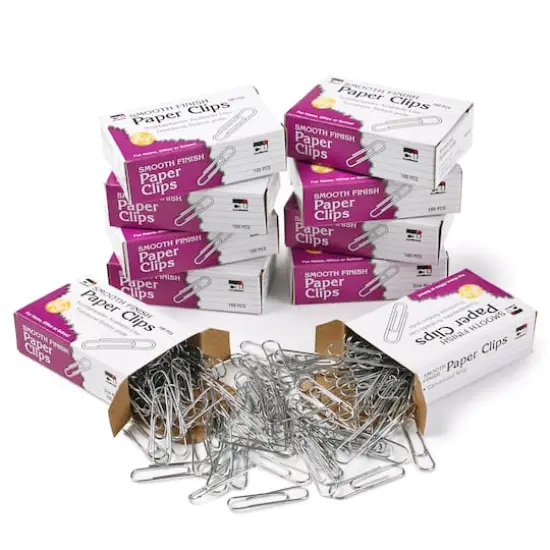 Charles Leonard 2" Silver Nickel Plated Jumbo Gem Paper Clips, 20 Packs of 100 {3}