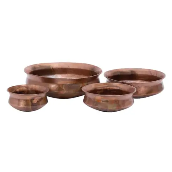Copper Metal Rustic Planter Set {1}