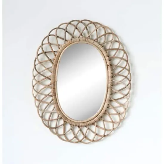 Hello Honey&reg; Oval Woven Bamboo Wall Mirror {3}