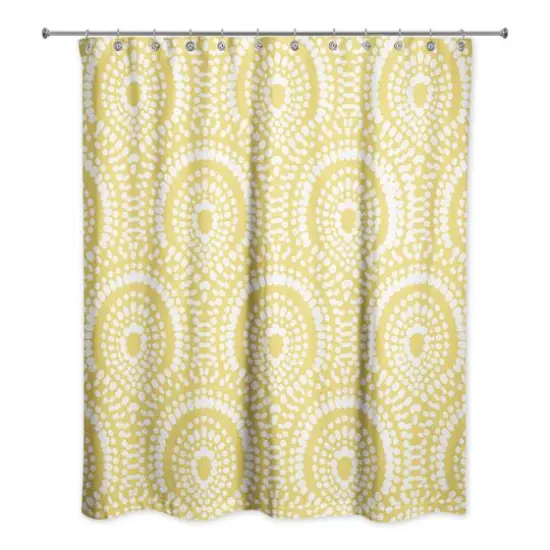 Fan Pattern Shower Curtain Yellow {3}