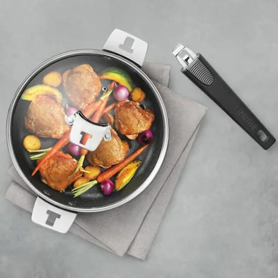 The Rock by Starfrit 9" Deep Fry Pan & Dutch Oven with Lid & Detachable Handle {13}