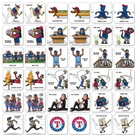Major League Baseball Licensed Memory Match Game Texas Rangers {4}