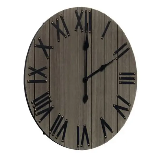 Elegant Designs Handsome 21" Farmhouse Wood Wall Clock Rustic Gray {7}