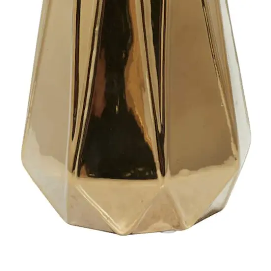 Set of 3 Gold Stoneware Glam Vase, 7", 11", 15" {8}