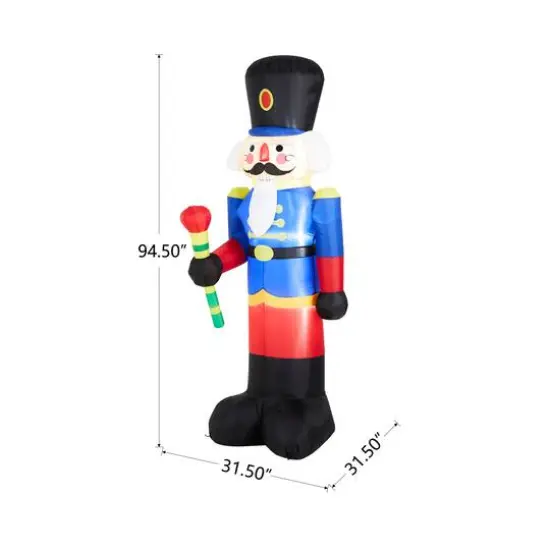 Glitzhome&reg; 8ft. Inflatable Nutcracker With Lights {7}