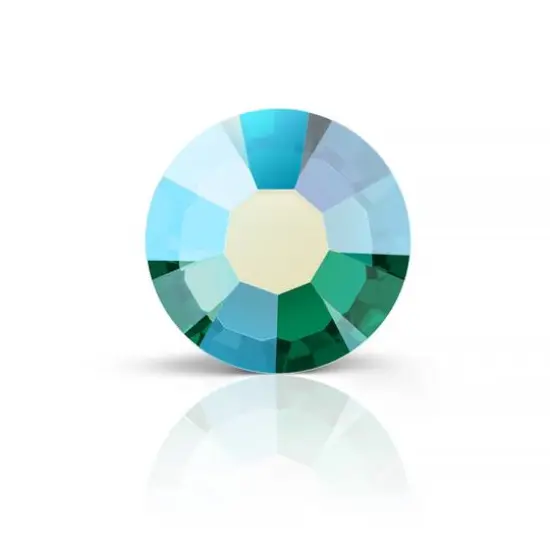 Preciosa MAXIMA SS16 Aurora Borealis Flatback Czech Crystals, 144ct. Emerald AB {1}