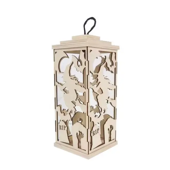 10" DIY LED Witch Wood Lantern D&eacute;cor by Make Market&reg; {4}