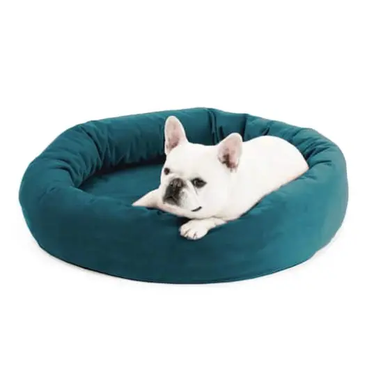 Royal Pet Bed Small Washable Luxury Velvet Dog Bed Peacock {1}