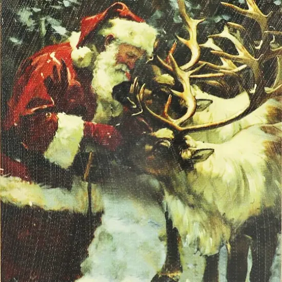 6" x 7.25" Santa with Deer Tabletop Décor by Ashland® {3}