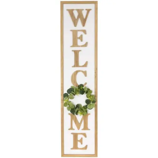 40" Welcome Wooden Framed Outdoor Porch Sign {1}